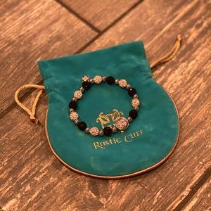 Black and white soccer bracelet